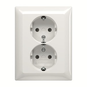 BASIC55 2-GANG SOCKET OUTLET SCHUKO